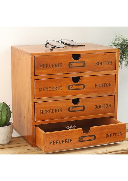 Retro Ahşap Çekmeceli Depolama Dolabı Masası Kahverengi (Yurt Dışından) fırsatları