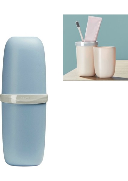 Refakatçi Bardak Seyahat Taşınabilir Gargara Diş Fırçası Kutusu Sisli Deniz Mavisi (Yurt Dışından) fiyatları