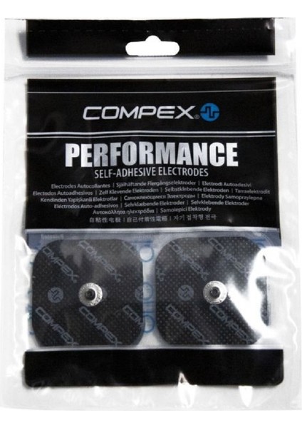 Compex Performance Snap 5x5 cm Çıtçıtlı Siyah Tens Elektrot Pedi, 4 Adet