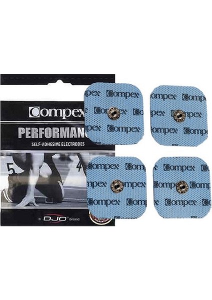 Compex Performance Snap 5x5 cm Çıtçıtlı Siyah Tens Elektrot Pedi, 4 Adet modelleri