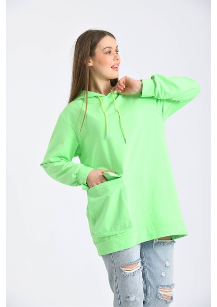 FTZ Women Kadın Iki Ip Kapşonlu Sweatshirt Yeşil