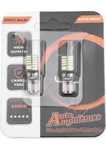 Er Lıght-X Auto Lıghtıng T10 24 Ledli Beyaz Dipsiz Park Ledi Park Ampulü - Beyaz