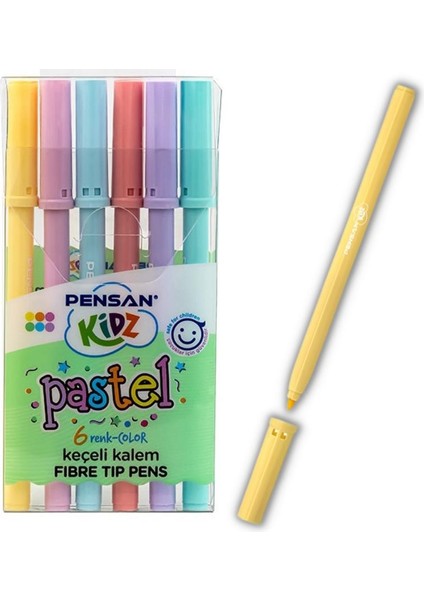 Keçeli Kalem 12 Lı Pastel ve Neon Renkler Pensan Pastel ve Neon Keçeli Kalem 1 Paket