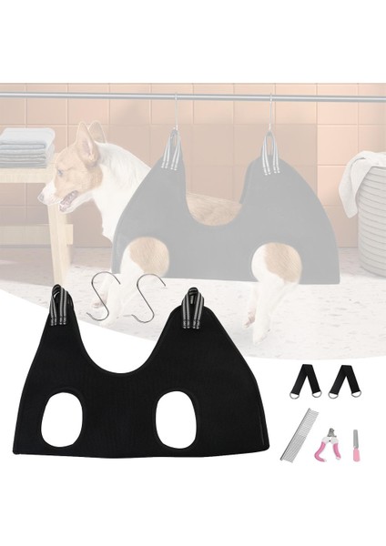 Pet Bakım Hamak Kiti Kısıtlama Çantası W / 2 Kanca Yıkama Yıkama Siyah L Için Kanca Sling (Yurt Dışından)