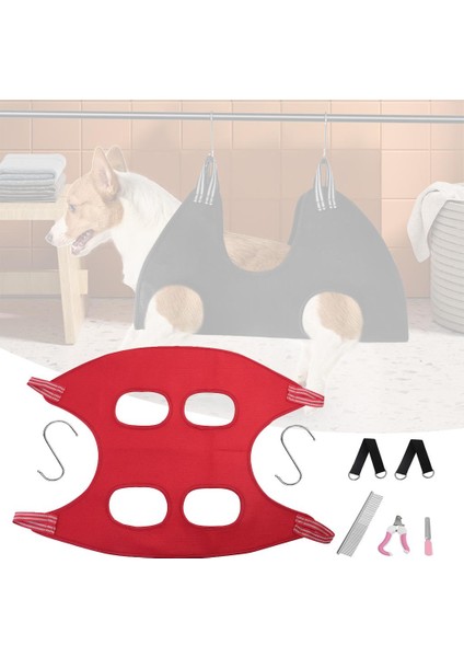 Pet Bakım Hamak Kiti Kısıtlama Çantası W / 2 Kanca Yıkama Yıkama Kırmızı M Için Sling (Yurt Dışından)
