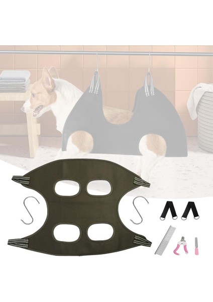 Pet Tımar Hamak Kiti Kısıtlama Çantası W / 2 Kanca Yıkama Yıkama Yıkama Yıkama Için Sling (Yurt Dışından)