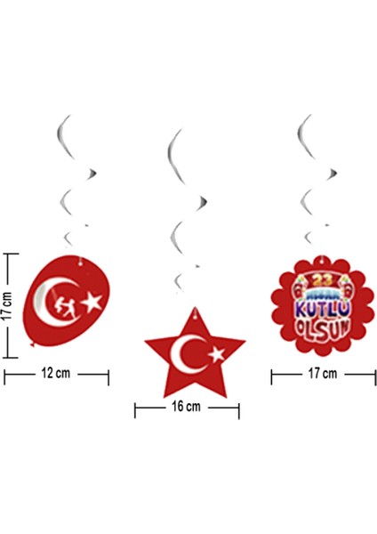 23 Nisan Kutlu Olsun 6'lı Tavan Süsü