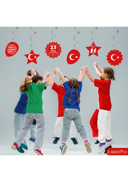 Süsle Bebek ve Parti En Güzel Bayram 23 Nisan Kutlu Olsun 6'lı Tavan Süsü