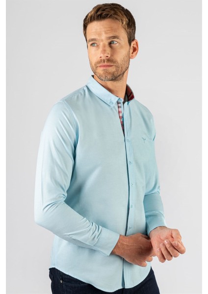 Slim Fit Dar Kesim Uzun Kol Poplin Oxford