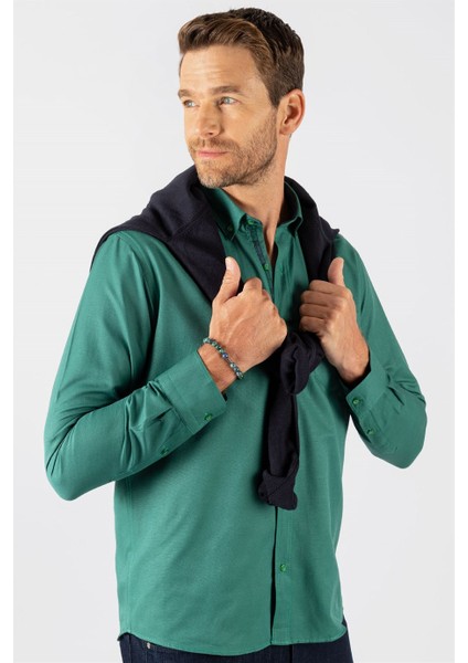 Klasik Fit Rahat Kesim Poplin Oxford Erkek Gömlek