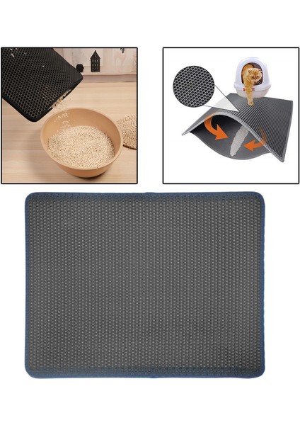 Dayanıklı Kedi Çöp Mat Su Geçirmez Saçılı Kontrol Kolay Temiz Kaymaz Kutu Gri 55X75 cm (Yurt Dışından) modelleri