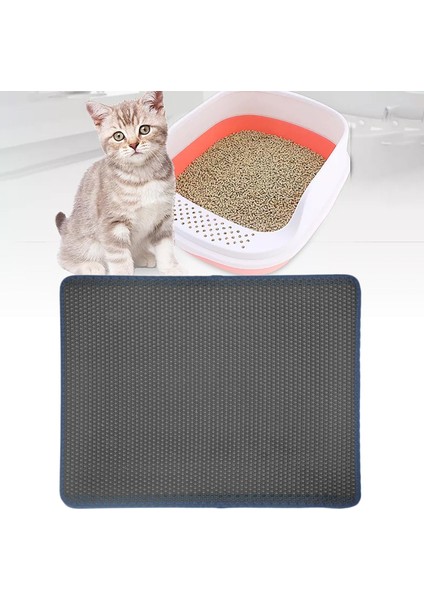 Dayanıklı Kedi Çöp Mat Su Geçirmez Saçılı Kontrol Kolay Temiz Kaymaz Kutu Gri 55X75 cm (Yurt Dışından) fırsatları