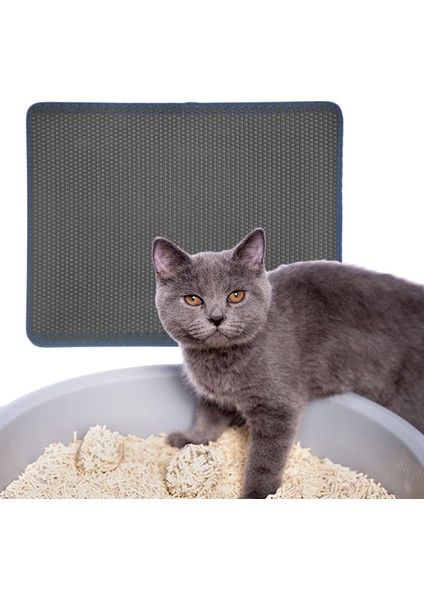 Dayanıklı Kedi Çöp Mat Su Geçirmez Saçılı Kontrol Kolay Temiz Kaymaz Kutu Gri 55X75 cm (Yurt Dışından) indirimleri