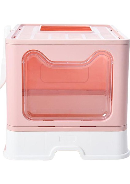 Taşınabilir Kedi Çöp Kutusu W / Kapak Kepçe Çöp Tepsi Yavru Kedi Kedi Tuvalet Tavası Lazımlık Pembe (Yurt Dışından)