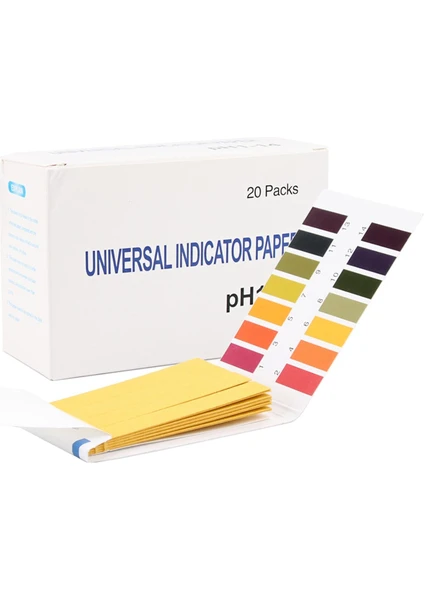 20 Paket Ph 1-14 Test Kağıdı Litmus Test Göstergesi Ph Test Laboratuvarı Testi  (Yurt Dışından)