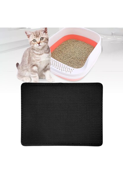 Dayanıklı Kedi Çöp Mat Su Geçirmez Saçılı Kontrol Kolay Temiz Kaymaz Kutu Siyah 55X75 cm (Yurt Dışından) fırsatları