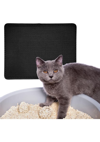 Dayanıklı Kedi Çöp Mat Su Geçirmez Saçılı Kontrol Kolay Temiz Kaymaz Kutu Siyah 55X75 cm (Yurt Dışından) indirimleri