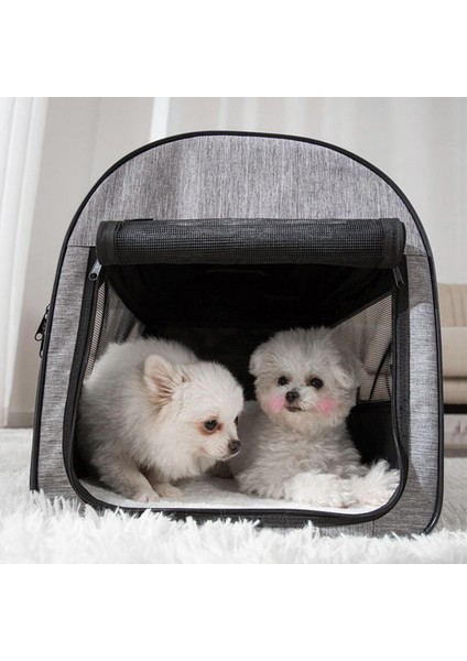 Taşınabilir Köpek Crate / Kedi Crate / Katlanabilir Pet Kennel Kapalı Açık Pet Ev Seyahat - Gri S  (Yurt Dışından)