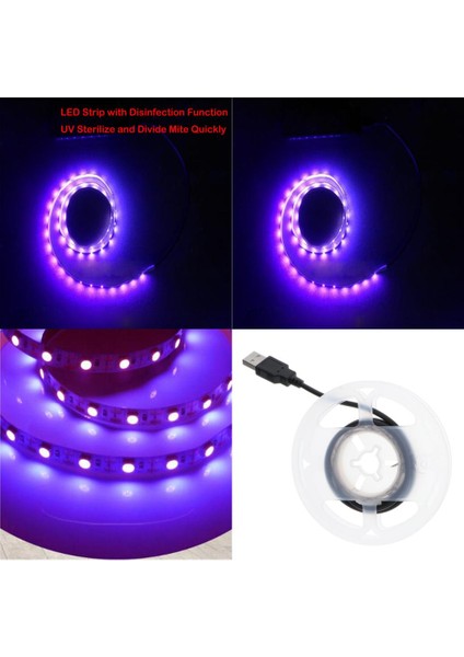 0.5 M Uv Ultraviyole Mor 60LED / M Şerit Lambası 395-410NM Mor Işık Bant 5 V Dc USB POWERED_1M (Yurt Dışından)