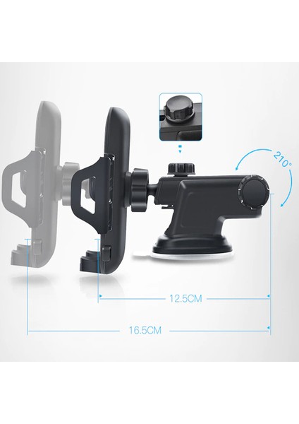 Karbon Fiber Torpido Üstü Teleskopik Araç Telefon Tutucu indirimleri