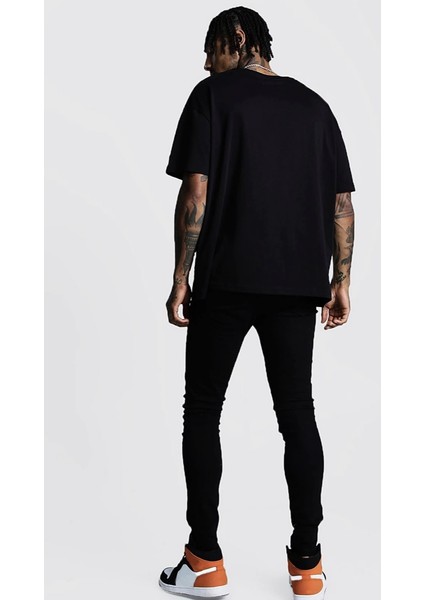 Erkek Oversize Savage Baskılı T-Shirt