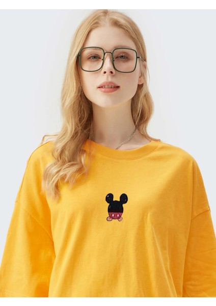 Kadın Sırt Baskılı Mickey Mouse T-Shirt