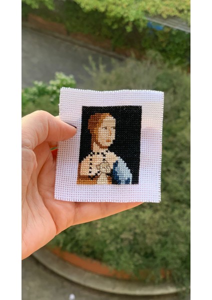 Lady With An Ermine Dmc Muline Minyatür Etamin Kiti 10X10CM fiyatları