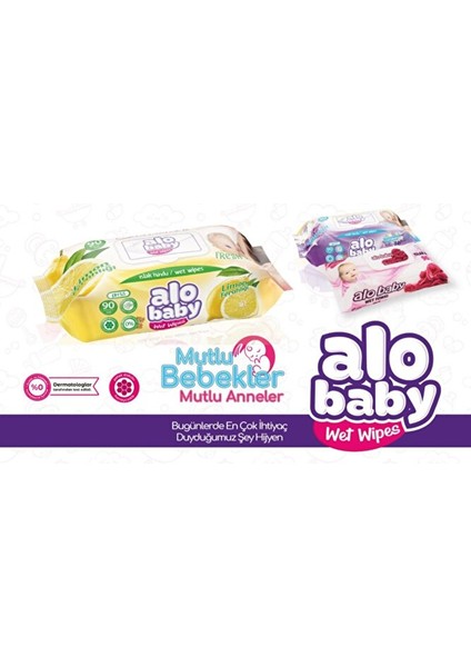 Alo Baby Islak Havlu Limon 12 x 90 Yaprak