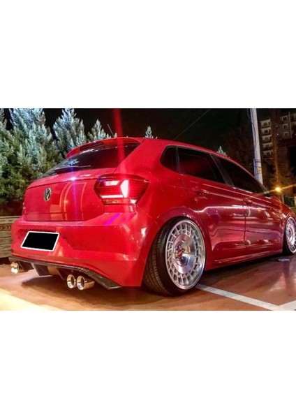 Vw Polo Mk6 R Line Difüzör Sağ Sol Çift Çıkış Piano Black 2018+ Abs Plastik modelleri