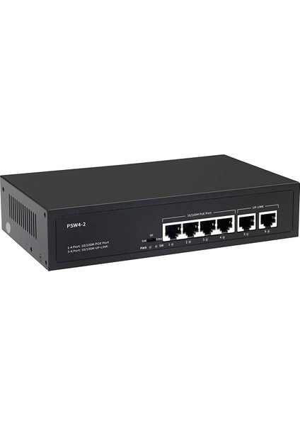 08ODS-4P2U 4 Port Metal +2 Uplink 10/100 MB Poe Switch