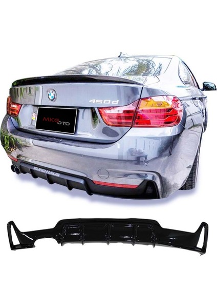 Bmw F36 Coupe 4 Serisi M Performance Difüzör Piona Black 2014+ Sol Çift Çıkış modelleri