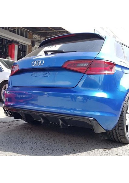 Audi A3 Hb 8V Sportback Rieger Arka Ek Difüzör Piona Black 2012 - 2016 Sol Çift Çıkış modelleri