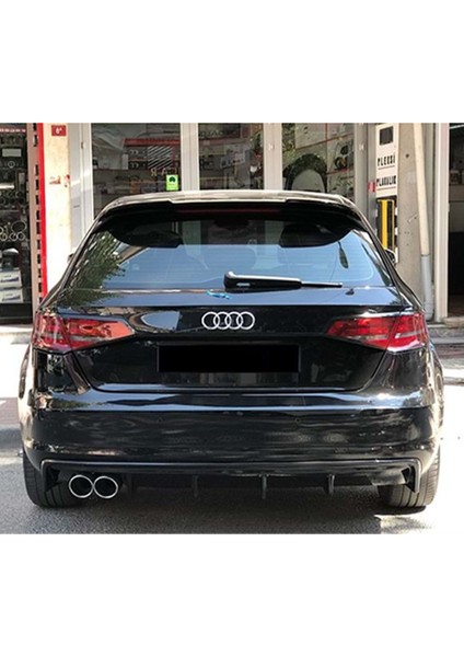 Audi A3 Hb 8V Sportback Rieger Arka Ek Difüzör Piona Black 2012 - 2016 Sol Çift Çıkış fırsatları