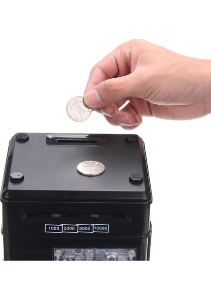 Şifreli Kasa Atm Elektronik Kumbara Oyuncak Dijital Atm Siyah