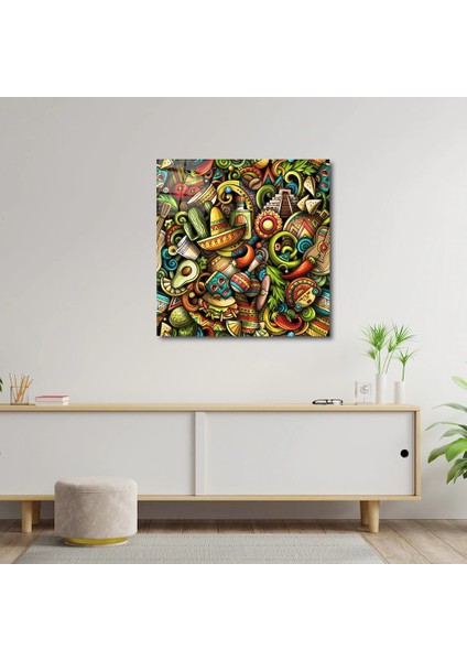 Artofwalldesign ''karikatür Doodles'' Cam Tablo Uv