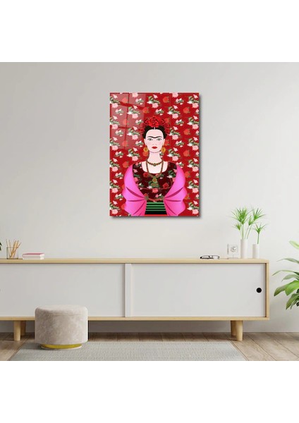 Artofwalldesign ''frida Kahlo Meksikalı Kadın'' Cam Tablo Uv