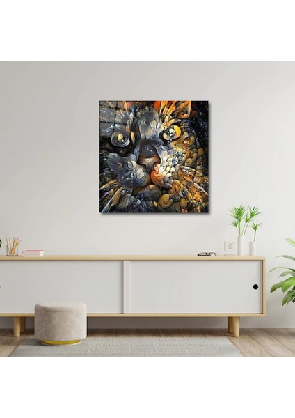 Artofwalldesign ''modern Sanat Kedi'' Cam Tablo Uv