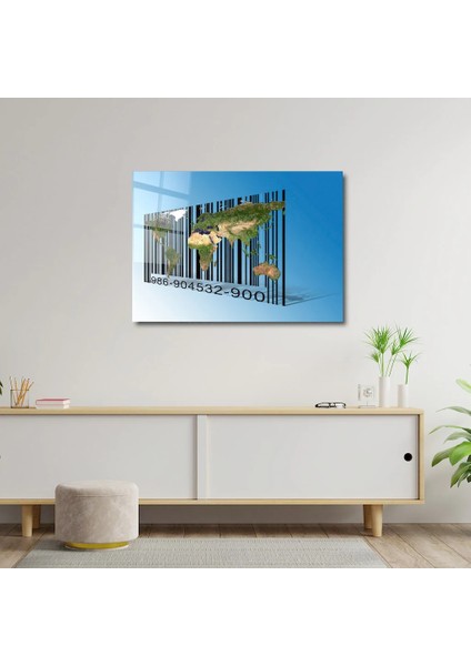 Artofwalldesign ''dünya Barkodu'' Cam Tablo Uv