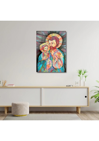 Artofwalldesign ''saint Joseph Çocuk Portresi'' Cam Tablo Uv