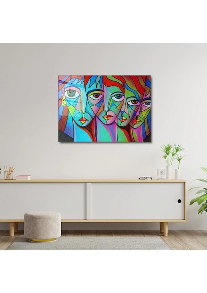 Artofwalldesign ''portre Güzellik Kadın Kübizm'' Cam Tablo Uv
