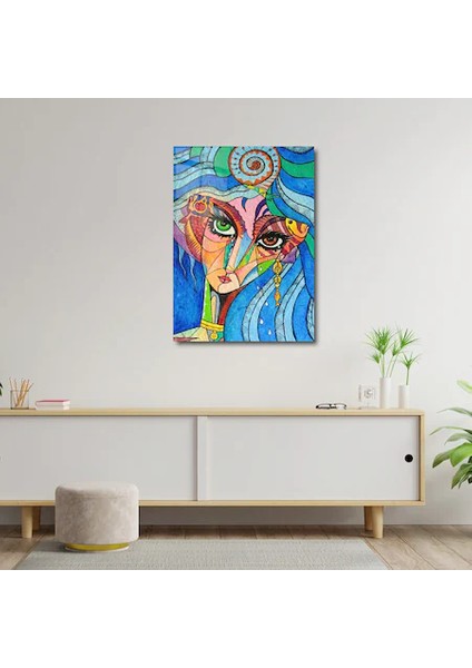 Artofwalldesign ''kadın Kübizm Kız Portre'' Cam Tablo Uv