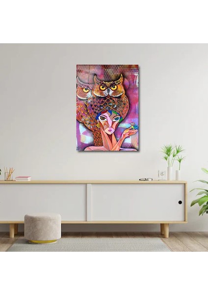 Artofwalldesign ''yüz Kız Portre '' Cam Tablo Uv