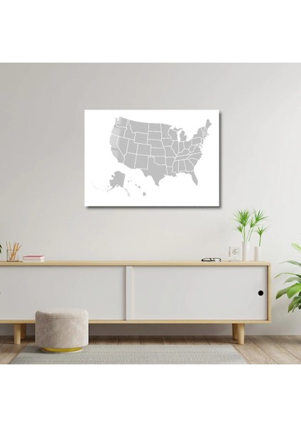 Artofwalldesign ''boş Amerika Haritası'' Cam Tablo Uv