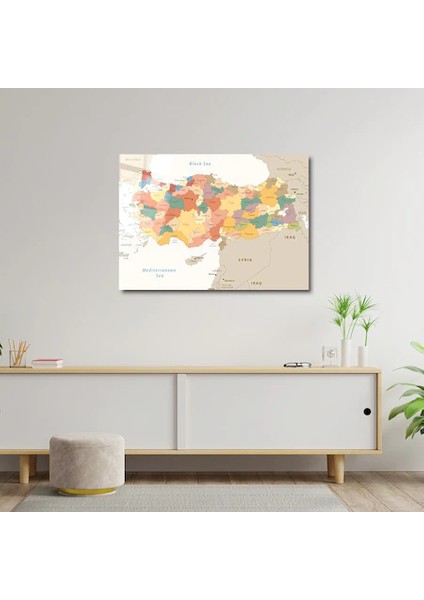 Artofwalldesign ''eski Retro Renk Haritası'' Cam Tablo Uv