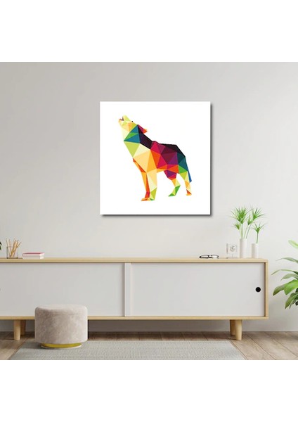 Artofwalldesign ''kurt Renkli Çokgen'' Cam Tablo Uv