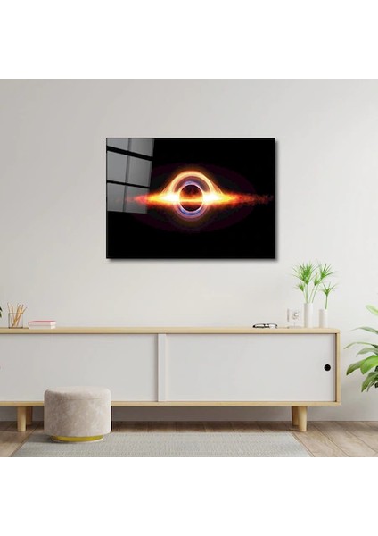 Artofwalldesign ''kara Delik Tekillik'' Cam Tablo Uv