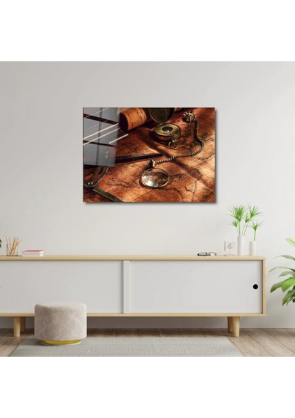 Artofwalldesign ''retro Pusula'' Cam Tablo Uv
