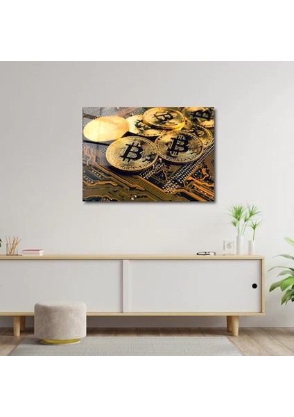 Artofwalldesign ''bitcoin Sembolü'' Cam Tablo Uv