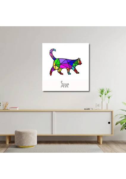 Artofwalldesign ''lowpoly Kedi'' Cam Tablo Uv