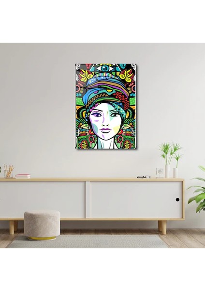Artofwalldesign ''kadın Vektör'' Cam Tablo Uv